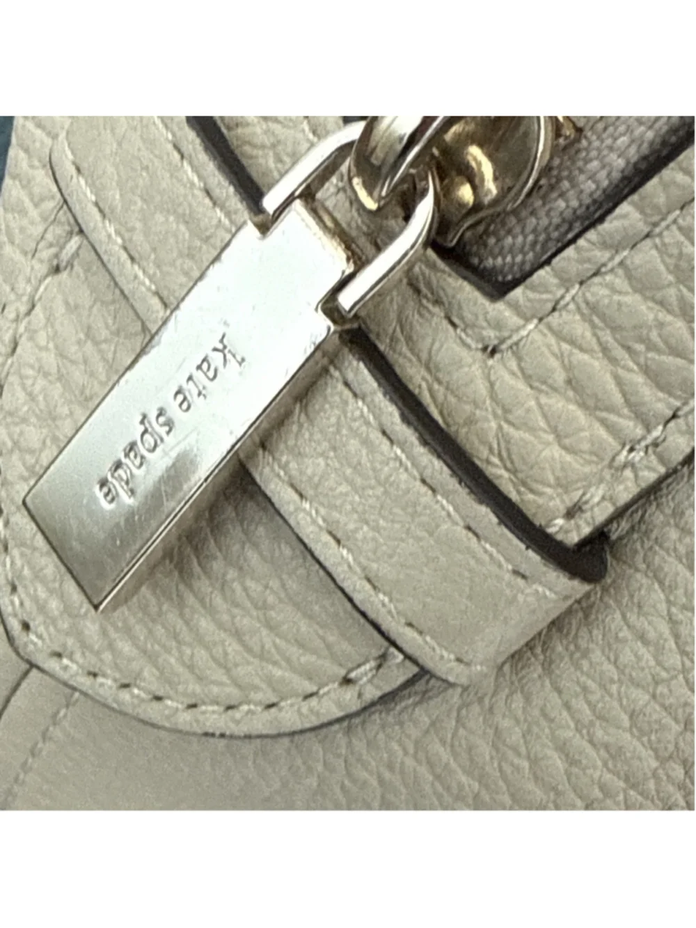 Kate Spade Leila 3 Compartment Shoulder Bag & Wallet Ivory Beige Pebble Leather